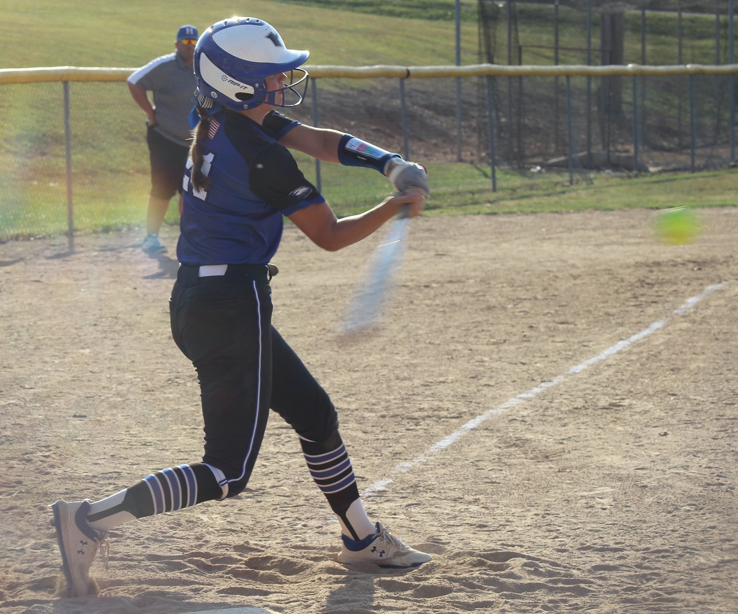 Hartville’s Molly Brown gets ready to connect with a Norwood pitch.